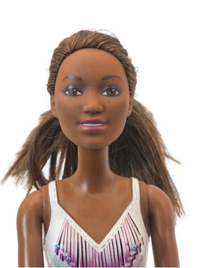 Mattel Barbie Doll Girls One Size White Purple Floral Swimsuit